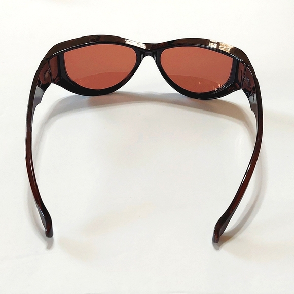Unisex Dark Tortoise Frame Brown Lens Sunglasses Wrap Arounds - Picture 6 of 6